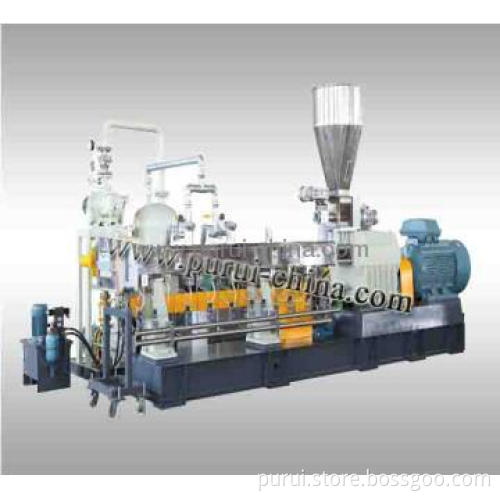 Co-rotating double screw extruder
